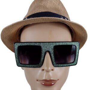 DAZEY SHADES  SQUARE GREEN  PLACTIC SUNGLASSES #DSS441